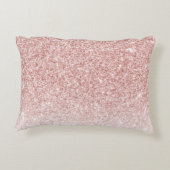 ピンクモダンのグリッター&花の名前の輝き アクセントクッション (裏面)