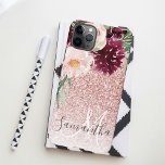 ピンクモダンのグリッター&花の名前の輝き iPhone 11Pro MAXケース<br><div class="desc">ピンクモダンのグリッター&花の名前の輝き</div>
