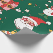 ピンクモダンのグルービークリスマス ラッピングペーパー (角)