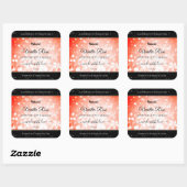 ピンクモダンのサンゴグリッター製品の包装ラベル スクエアシール (シート)