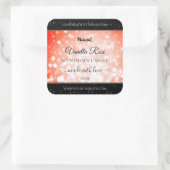 ピンクモダンのサンゴグリッター製品の包装ラベル スクエアシール (バッグ)