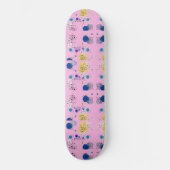 ピンクモダンのシックな抽象芸術の花 スケートボード (正面)