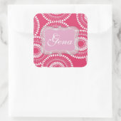 ピンクモダンのシパーソナライズされたッカー スクエアシール (バッグ)