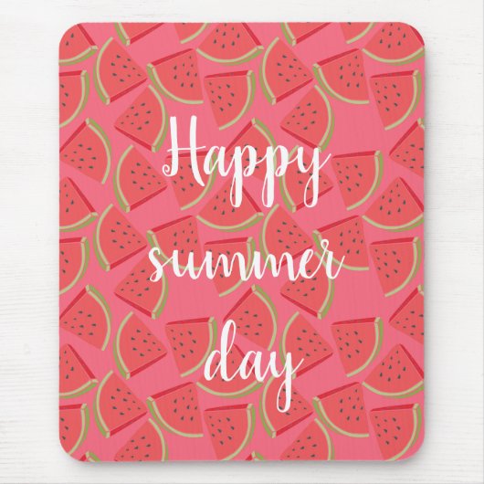 ピンクモダンのスイカ、夏 マウスパッド (正面)