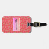 ピンクモダンのスイカ、夏 ラゲッジタグ (正面横)