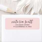 ピンクモダンのスクリプト差出人住所ラベル ラベル (インサイチュ)