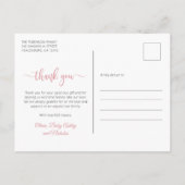 ピンクモダンのスクリプ生まれたばかりのトベビー写真 ポストカード (裏面)