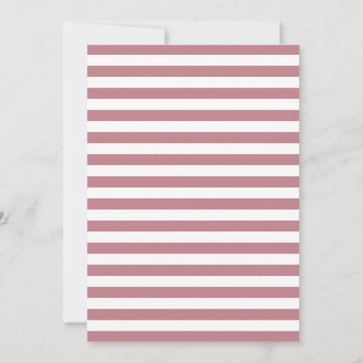 ピンクモダンのストライプ女のエレガント子の洗礼写真 招待状 (裏面)