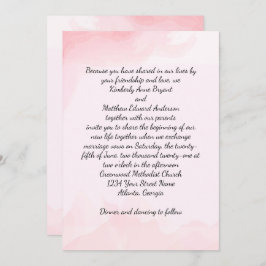 ピンクモダンのスプラッシュ背景結婚式招待状 招待状