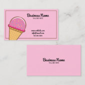 ピンクモダンのスプリンクルアイスクリームと菓子 名刺 (正面/裏面)