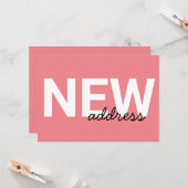 ピンクモダンのタイポグラフィの動きの発表 カード (正面/裏面インサイチュ)