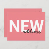 ピンクモダンのタイポグラフィの動きの発表 ポストカード (正面/裏面)