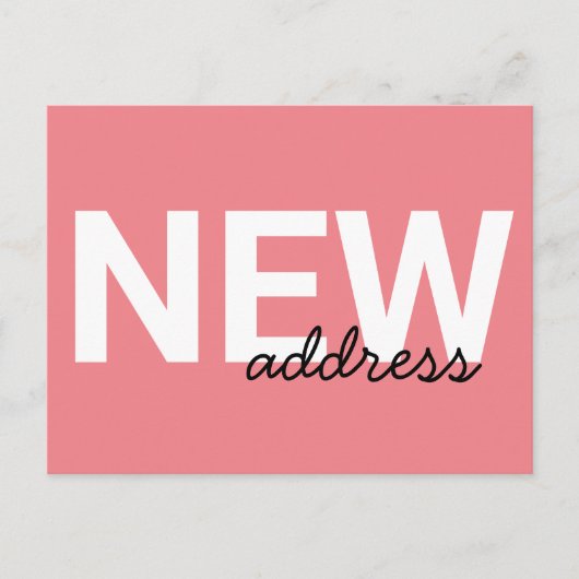 ピンクモダンのタイポグラフィの動きの発表 ポストカード (正面)