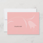ピンクモダンのチューリ結婚ップ サンキューカード (正面)