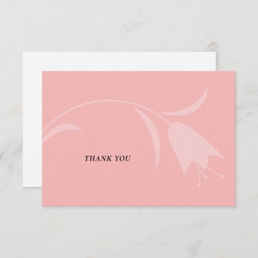 ピンクモダンのチューリ結婚ップ サンキューカード (正面/裏面)