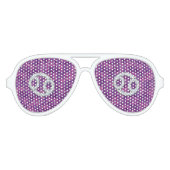 ピンクモダンのデジタル迷彩柄のがん〔占星術の〕十二宮図記号 アビエーターサングラス (正面)