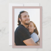 ピンクモダンのトペ書シンプル道写真結婚の 招待状 (裏面)