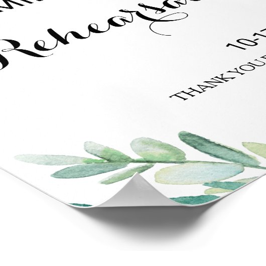 ピンクモダンのトロピカルリハーサルディナーウェルカム ポスター (角)