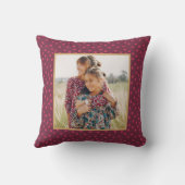 ピンクモダンのドット写真 クッション (裏面)