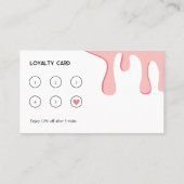 ピンクモダンのドリップメイクアップアーティスト ロイヤリティカード (裏面)