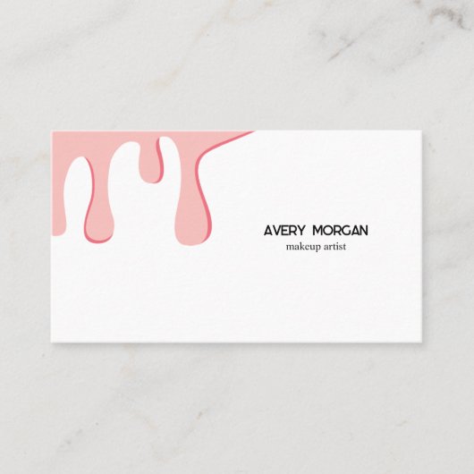 ピンクモダンのドリップメイクアップアーティスト ロイヤリティカード (正面)