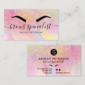 ピンクモダンのニジョウユニコーン大理石の眉 名刺 (正面/裏面)