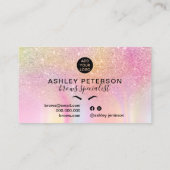 ピンクモダンのニジョウユニコーン大理石の眉 名刺 (裏面)