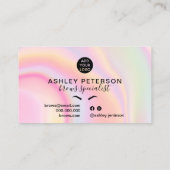 ピンクモダンのニジョウユニコーン大理石の眉 名刺 (裏面)
