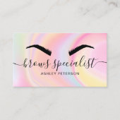 ピンクモダンのニジョウユニコーン大理石の眉 名刺 (正面)