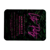 ピンクモダンのネオンの葉がパーティーにコンテンポラリーなる マグネット (横)