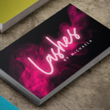 ピンクモダンのネオン&スモークまつげ/まつげエクステンション