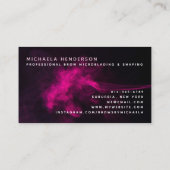 ピンクモダンのネオン&スモークブローマイクロブラディング/シェーピング 名刺 (裏面)