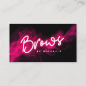 ピンクモダンのネオン&スモークブローマイクロブラディング/シェーピング 名刺 (正面)