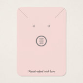 ピンクモダンのネックレスミニマルイヤリングディスプレイカード (正面)