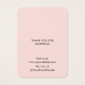 ピンクモダンのネックレスミニマルイヤリングディスプレイカード (裏面)