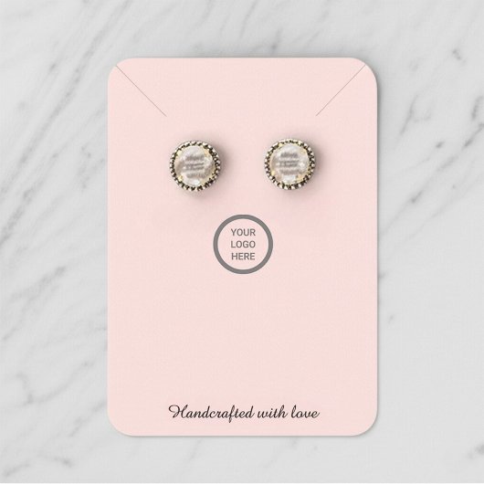 ピンクモダンのネックレスミニマルイヤリングディスプレイカード