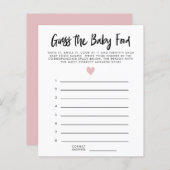 ピンクモダンのハートは、ベビー食品シャワーゲームを推測 (正面/裏面)