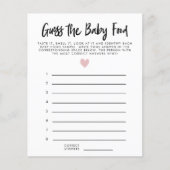 ピンクモダンのハートは、ベビー食品シャワーゲームを推測 (正面)