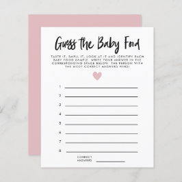 ピンクモダンのハートは、ベビー食品シャワーゲームを推測