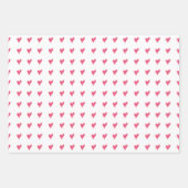 ピンクモダンのハートパターン手書き ラッピングペーパーシート (正面3)