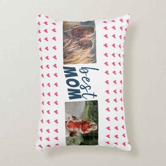 ピンクモダンのハートパター最高のンフレンド2 Photo アクセントクッション (正面(垂直))