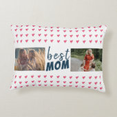 ピンクモダンのハートパター最高のンフレンド2 Photo アクセントクッション (裏面)