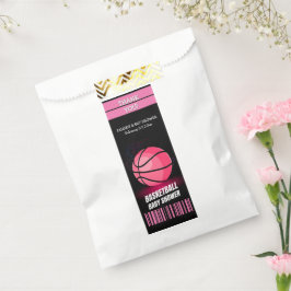 ピンクモダンのバスケットボールチケットボール赤ちゃんシャワー フェイバーバッグ