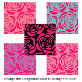 ピンクモダンのバラの花柄 タイル