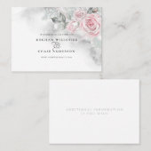 ピンクモダンのバラ灰色の水色BarefootBride™ 名刺 (正面/裏面)