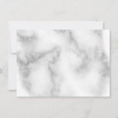 ピンクモダンのバラ灰色の水色BarefootBride™ 招待状 (裏面)