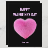 ピンクモダンのバレンタインカードビジネス (正面/裏面)