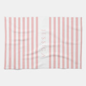 ピンクモダンのパタストライプのーン名 キッチンタオル (横)