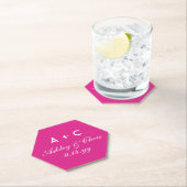 ピンクモダンのパーソナライズされた披露宴 ペーパーコースター (インサイチュ)