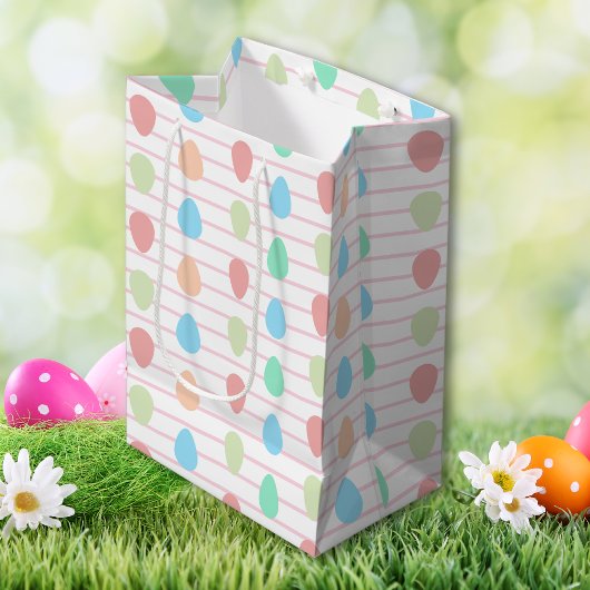 ピンクモダンのファッションイースター ミディアムペーパーバッグ